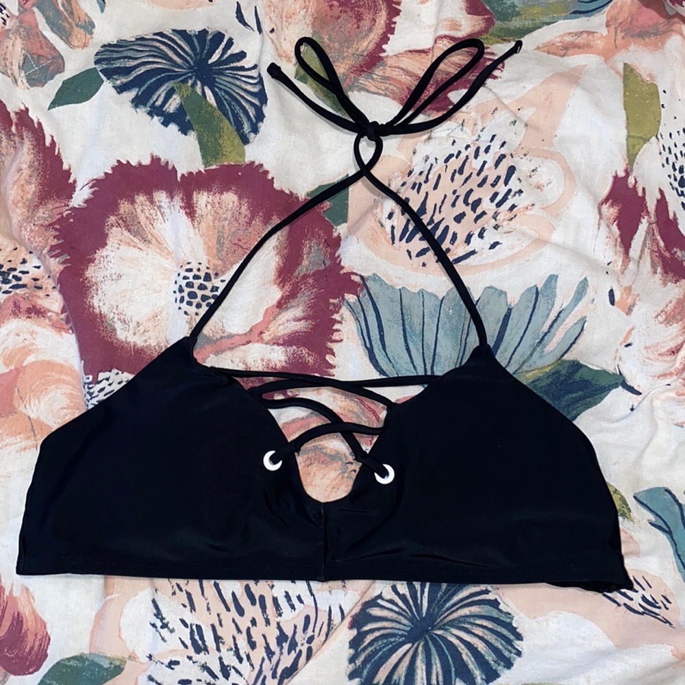 black aerie halter tie top